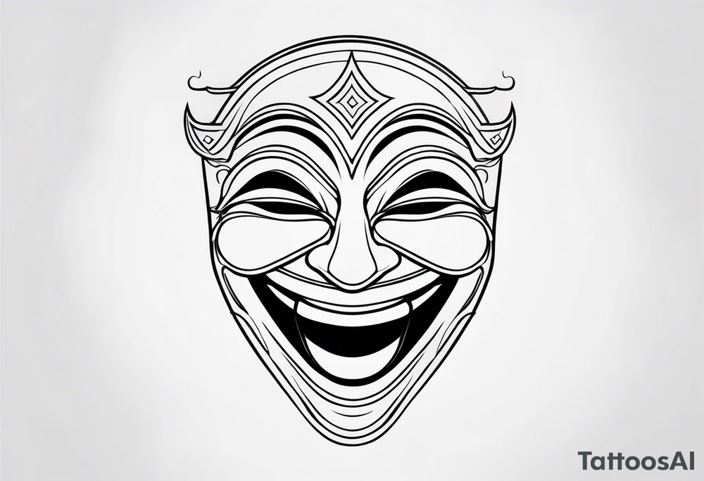 Laughing mask tattoo idea