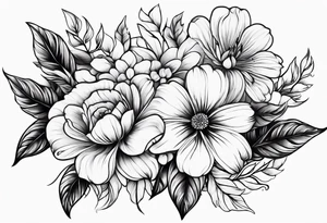 beautiful flowers with leaf tattoo idea