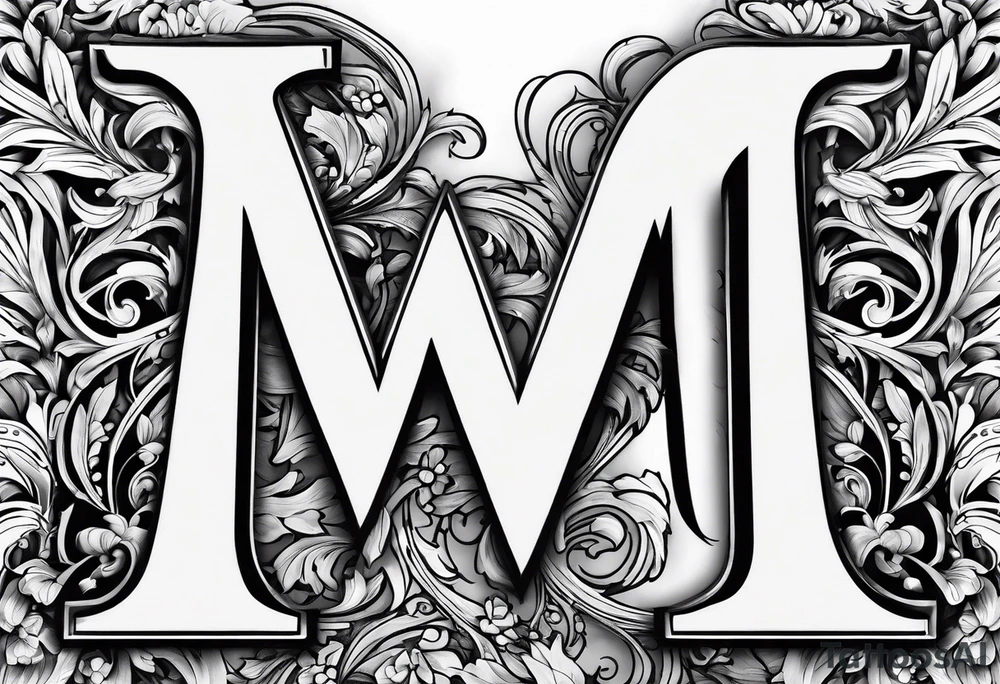 the letter M with the letter G hidden tattoo idea
