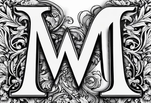 the letter M with the letter G hidden tattoo idea