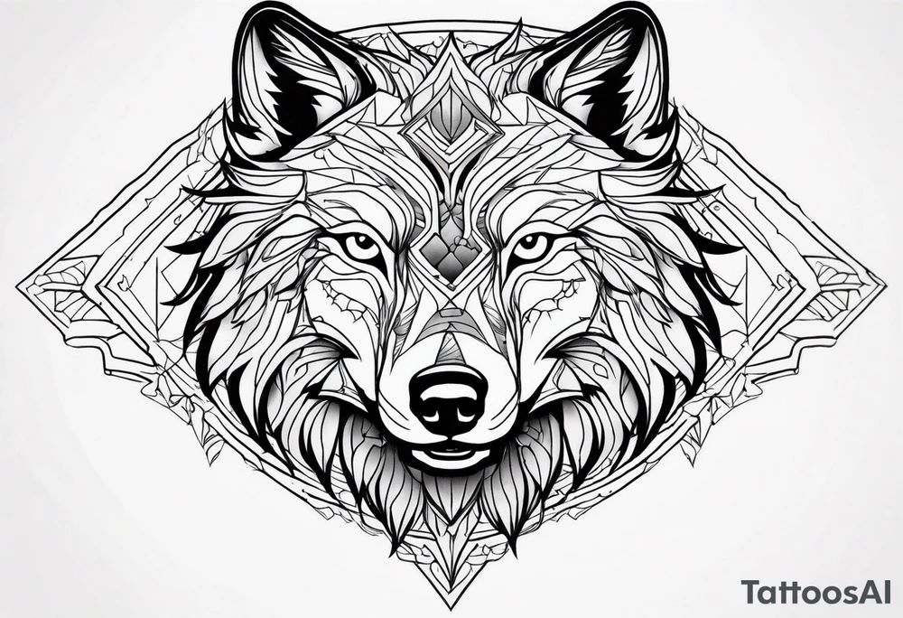 Angry wolf tattoo idea