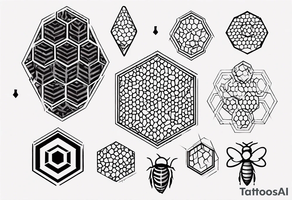 Geometric honey comb tattoo idea