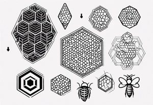 Geometric honey comb tattoo idea