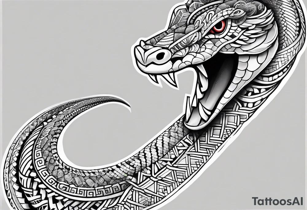Aztec snake, arm sleeve, tattoo idea