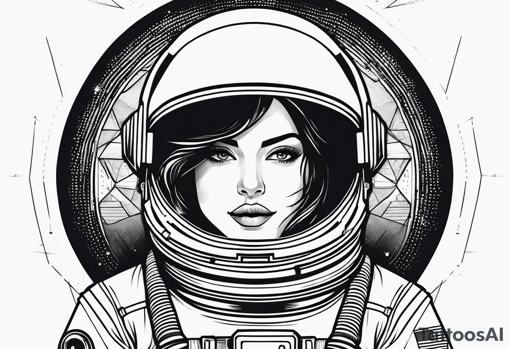 astronaut, minimalist, simple tattoo idea