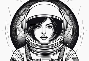 astronaut, minimalist, simple tattoo idea