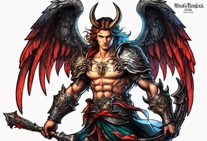 Michael the Archangel fighting devil tattoo idea