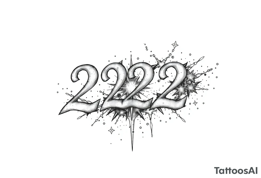number 222 stardust tattoo idea