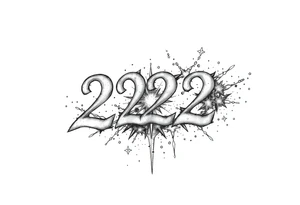 number 222 stardust tattoo idea