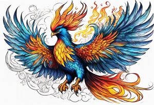 ethereal rising phoenix tattoo idea