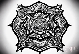 Fire department Maltese cross tattoo idea