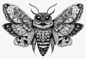 Dead head moth with owl eyes tattoo idea