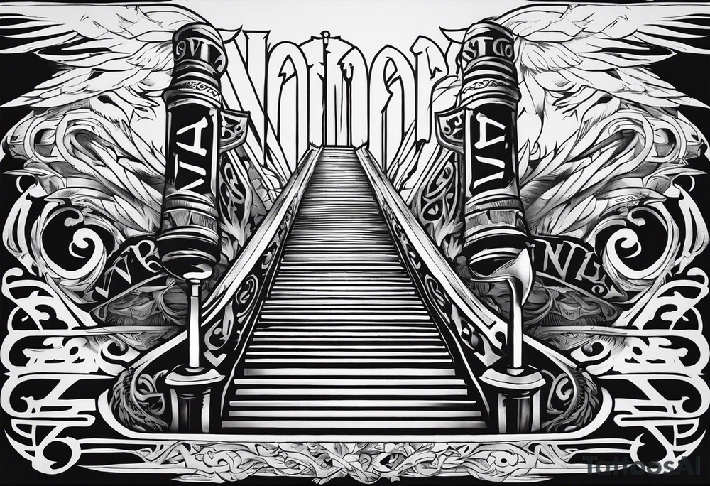 Valhalla
sword stairs axe tattoo idea