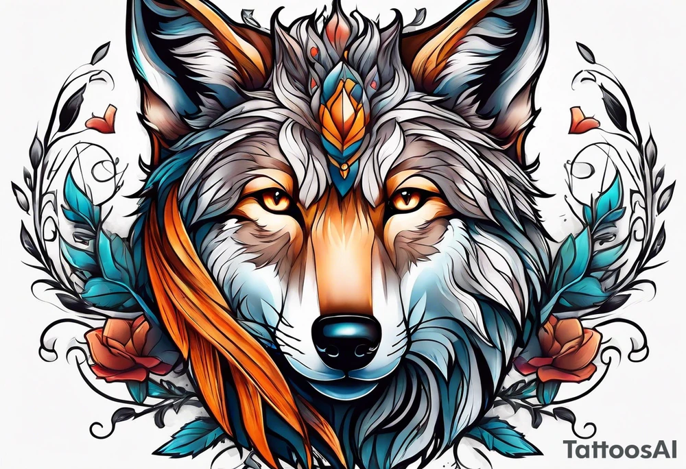 Hybrid between wolf and fox tattoo idea