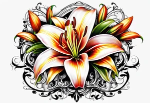 Fire lily tattoo idea