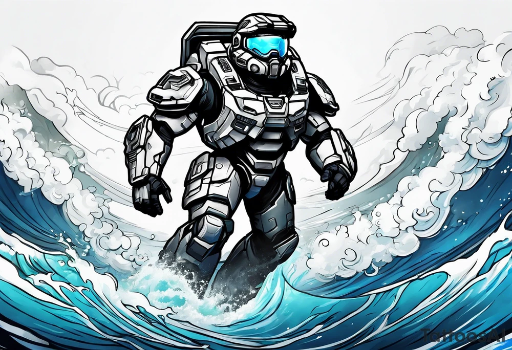 Halo Marine reaching for the sky tattoo idea