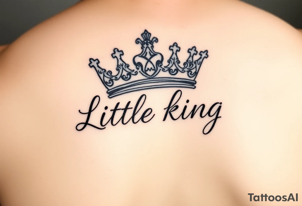 Little King written, crown, cursive tattoo idea