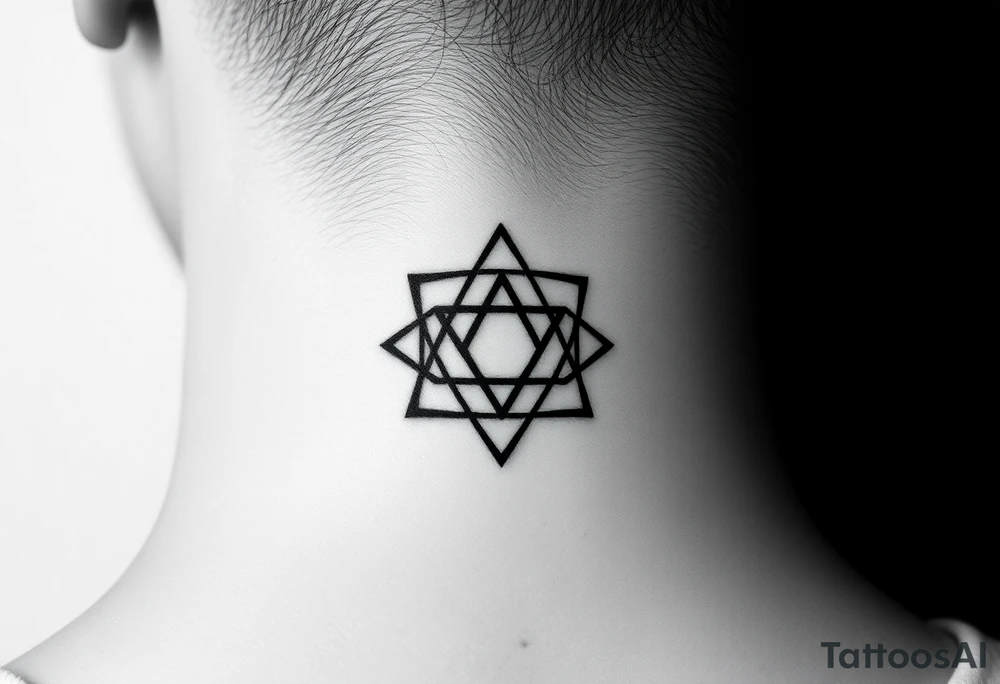 3 sacred geometry symbols layered together tattoo idea