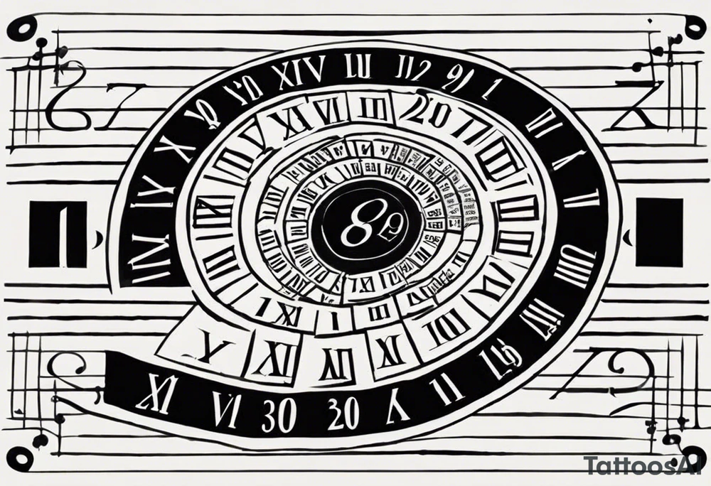 Spiraling down arm, Roman numeral of these dates 12/26/1997, 12/12/1998, 02/28/2019, 06/17/2023 tattoo idea
