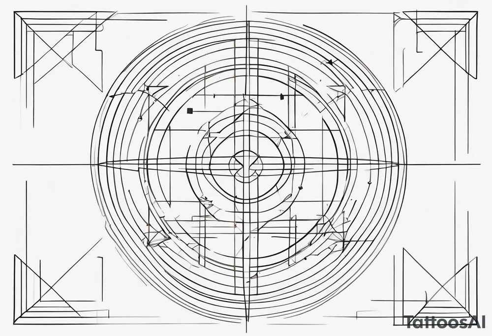 Coordinates and lines tattoo idea