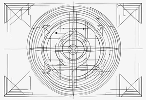 Coordinates and lines tattoo idea