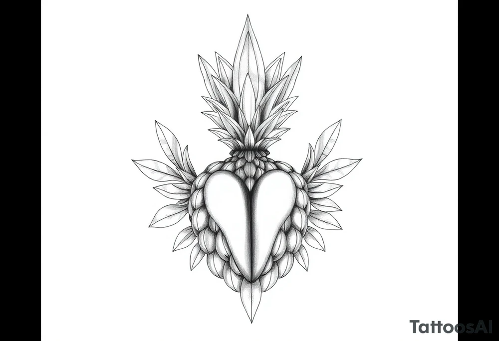 Majestic crown pineapple vagina and anus tattoo idea