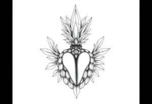 Majestic crown pineapple vagina and anus tattoo idea