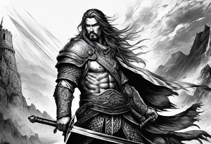 Man with a sword at the War tattoo idea