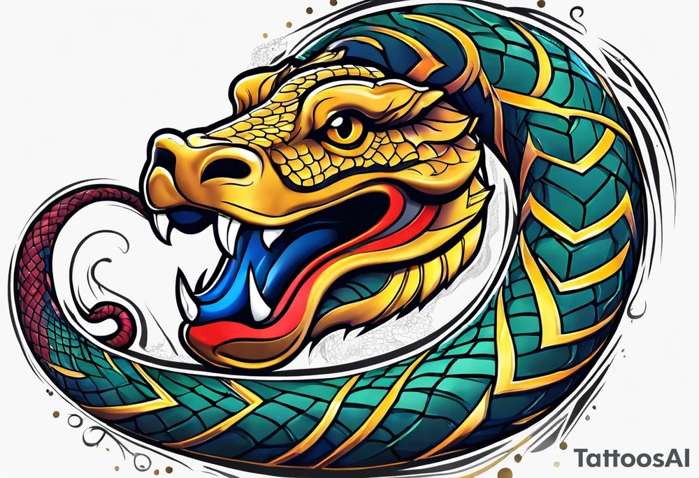 On the goat's head is a snake tattoo idea