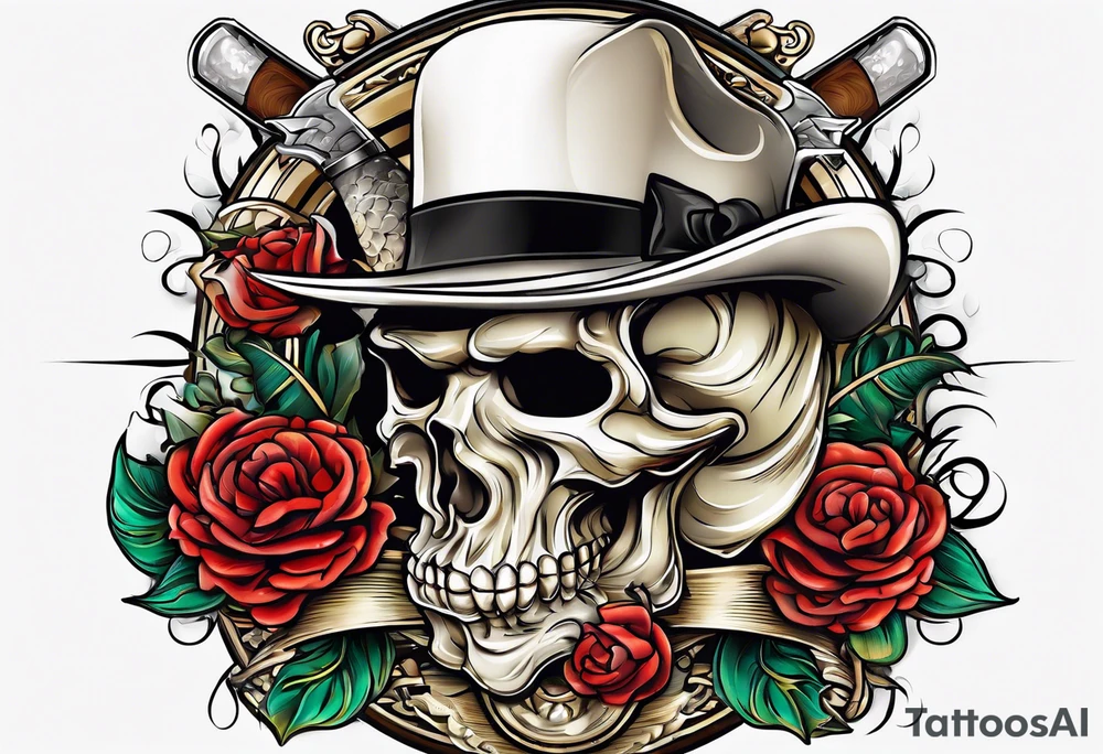 Rip flowers golfing cigars tattoo idea