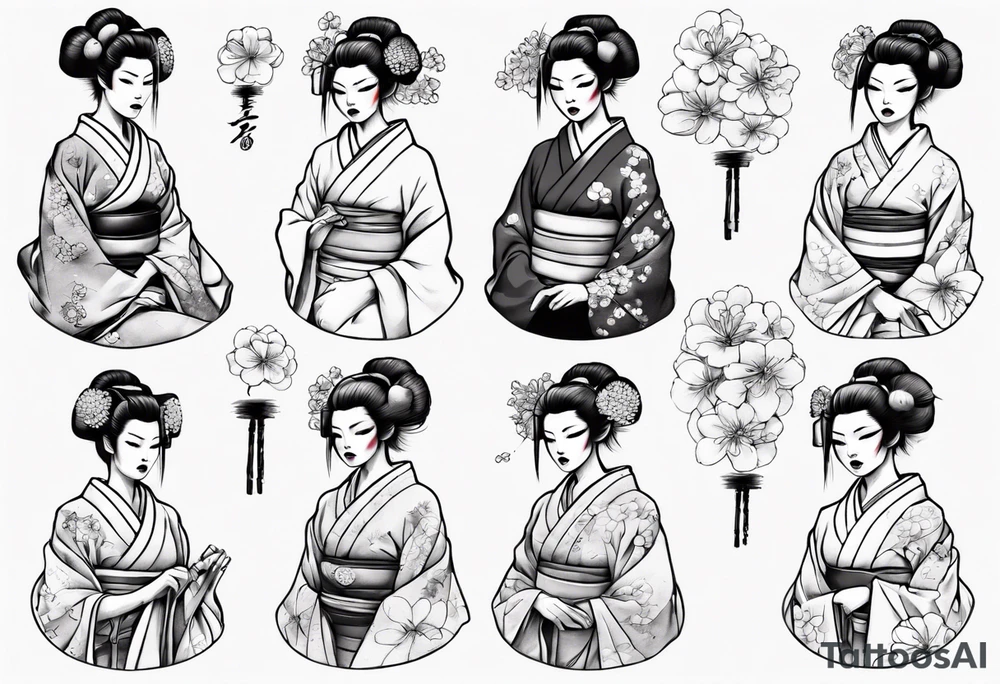 Geisha sakura tattoo idea