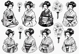 Geisha sakura tattoo idea