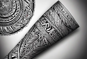 Polynesian tribal pattern forearm tattoo idea