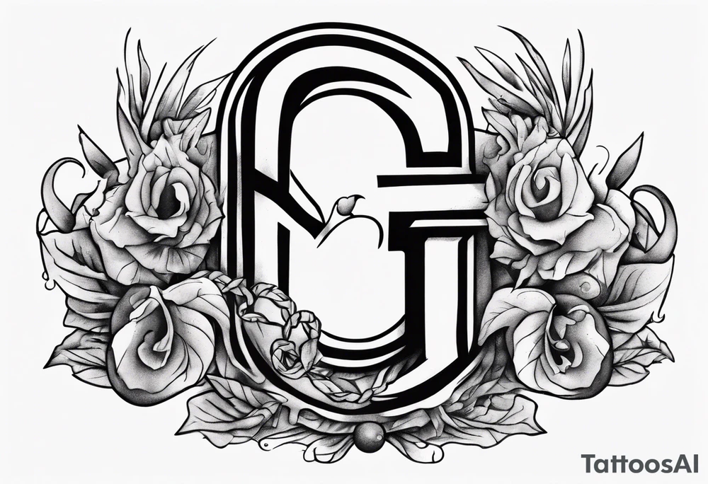 Stone with letter g tattoo idea