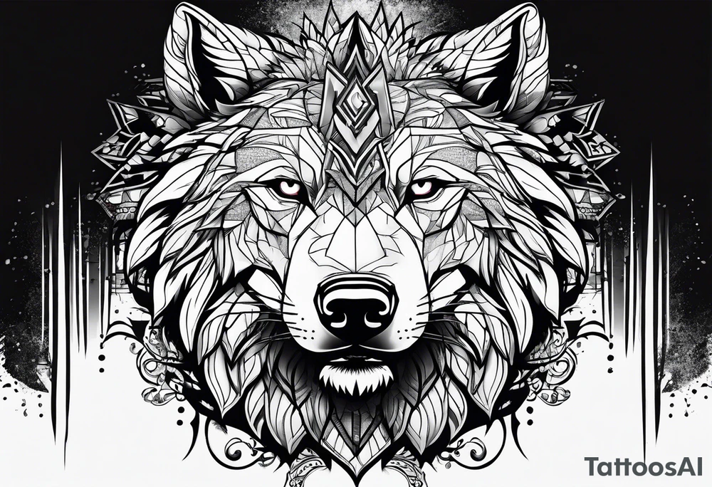 dire wolf tattoo idea