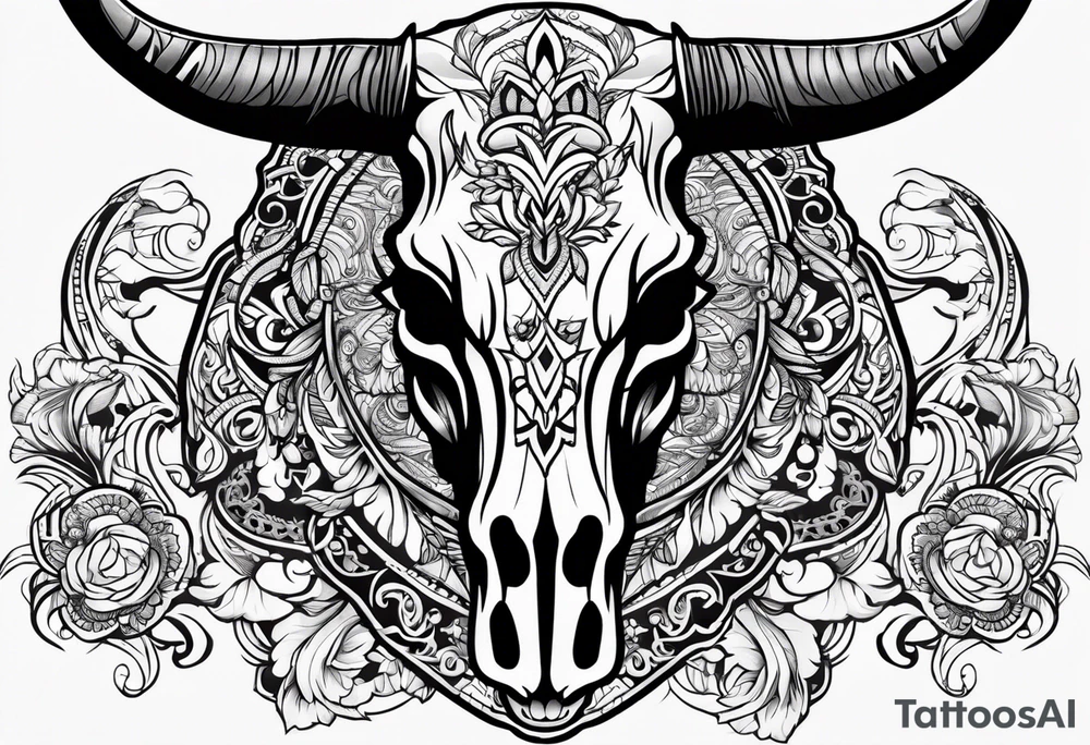 bull skull tattoo idea