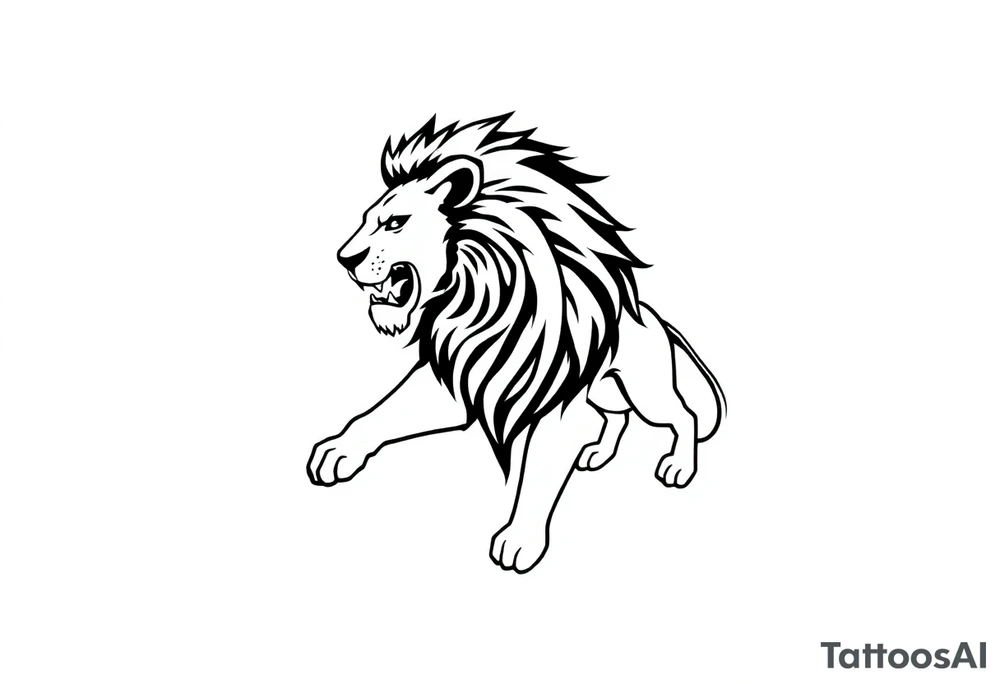 powerful lion tattoo idea