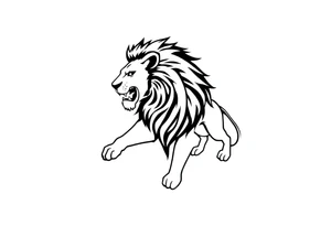 powerful lion tattoo idea