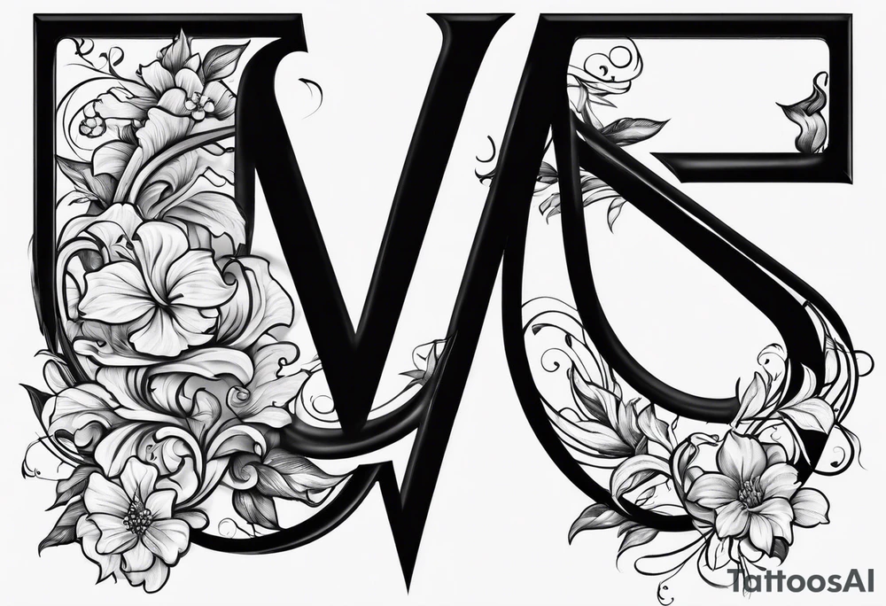 Letters M and S intertwined tattoo idea