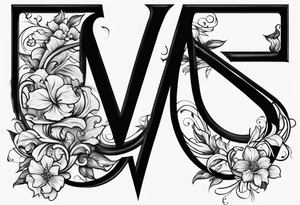 Letters M and S intertwined tattoo idea