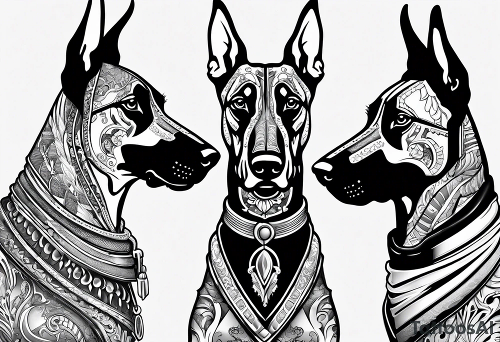 doberman with tattoos tattoo idea