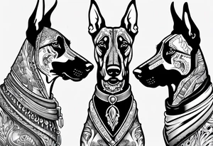 doberman with tattoos tattoo idea