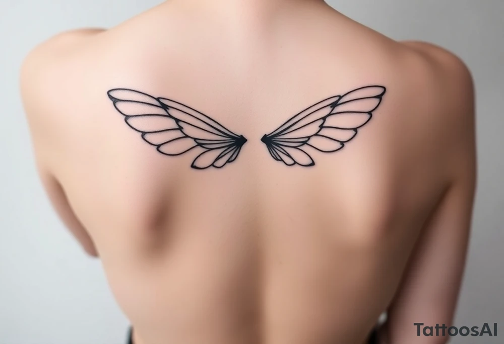 ethereal fairy wings small tattoo idea