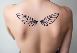 ethereal fairy wings small tattoo idea