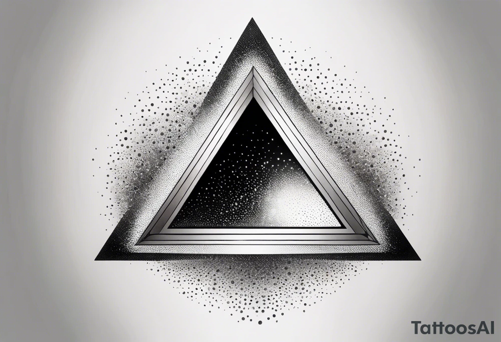 triangle prism glass dispersing a photon into colorful rays tattoo idea
