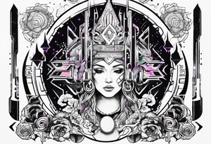 Cyberpunk mediavel symbology tattoo idea