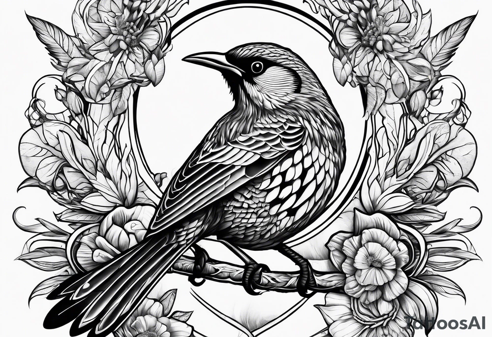 red wattlebird tattoo idea