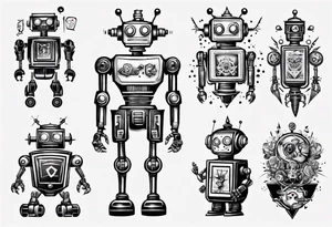 robot design tattoo idea