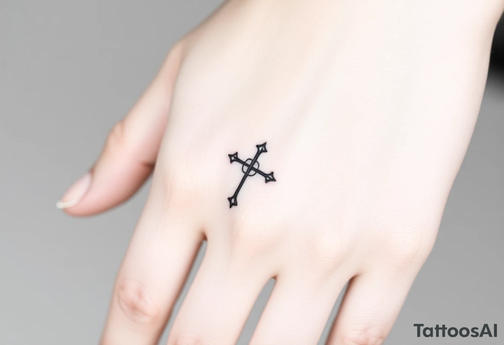Small cross tattoo idea