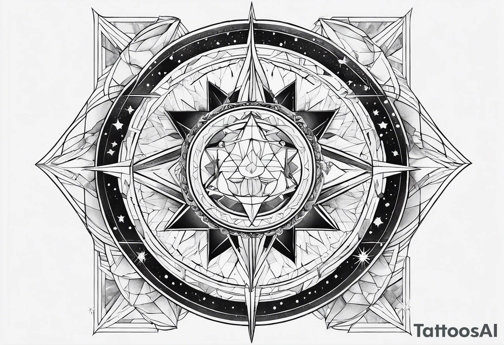 Geometric astronomy linear tattoo idea